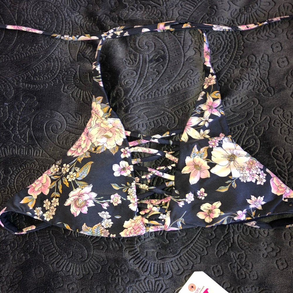 High Neck Billabong Floral Bikini Top